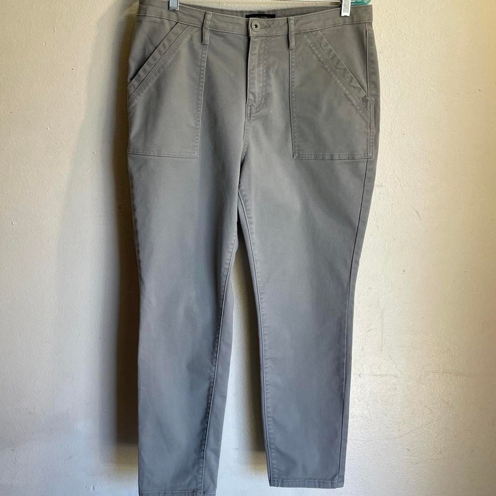 Banana Republic Womens Gray Straight Leg Utility Patch Pocket Pants Size 12